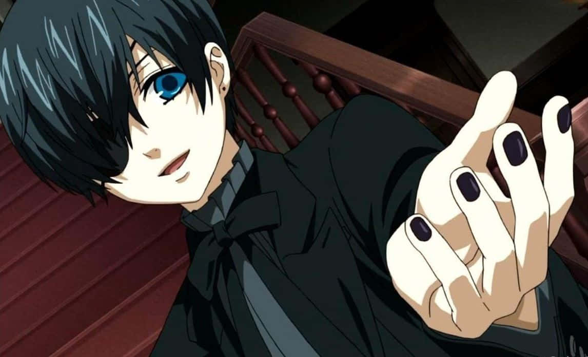 Ciel Phantomhive, Gothic Victorian setting, dark-haired anime boy, SD Desktop Wallpaper
