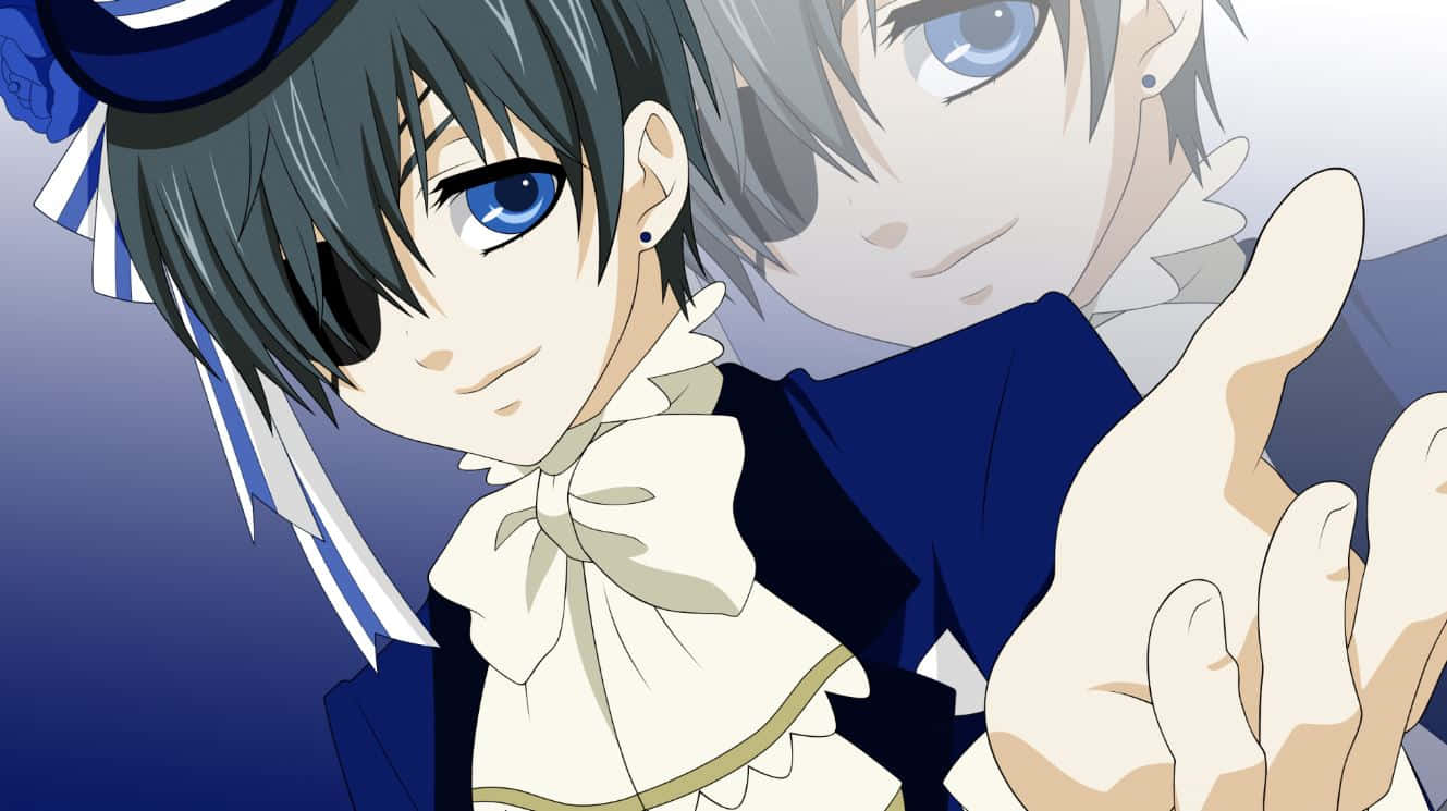 Ciel Phantomhive, blue and white outfits, expressive blue eyes, HD Desktop Wallpaper