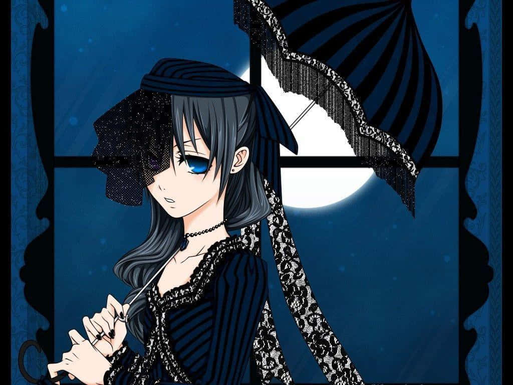 Ciel Phantomhive, gothic anime girl, blue eyes, SD Desktop Wallpaper