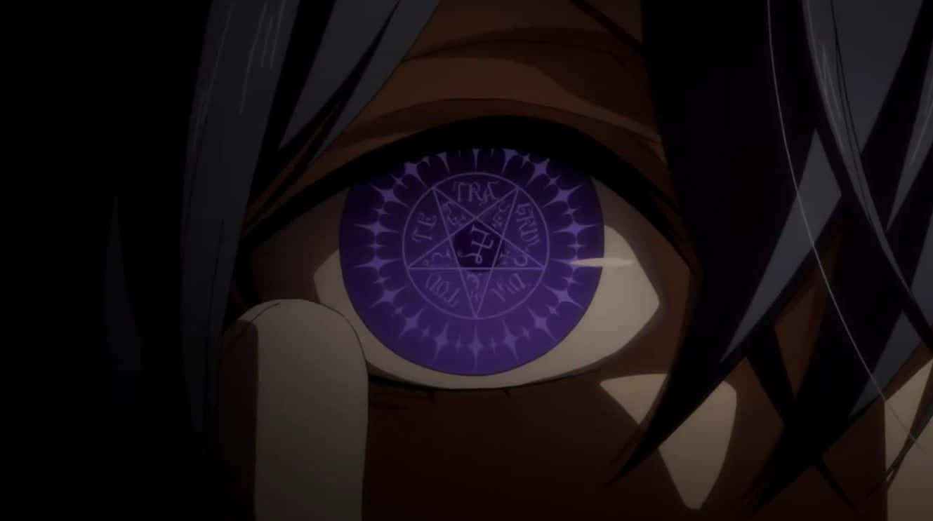 Ciel Phantomhive, purple mystical pentagram, anime eye, HD Desktop Wallpaper