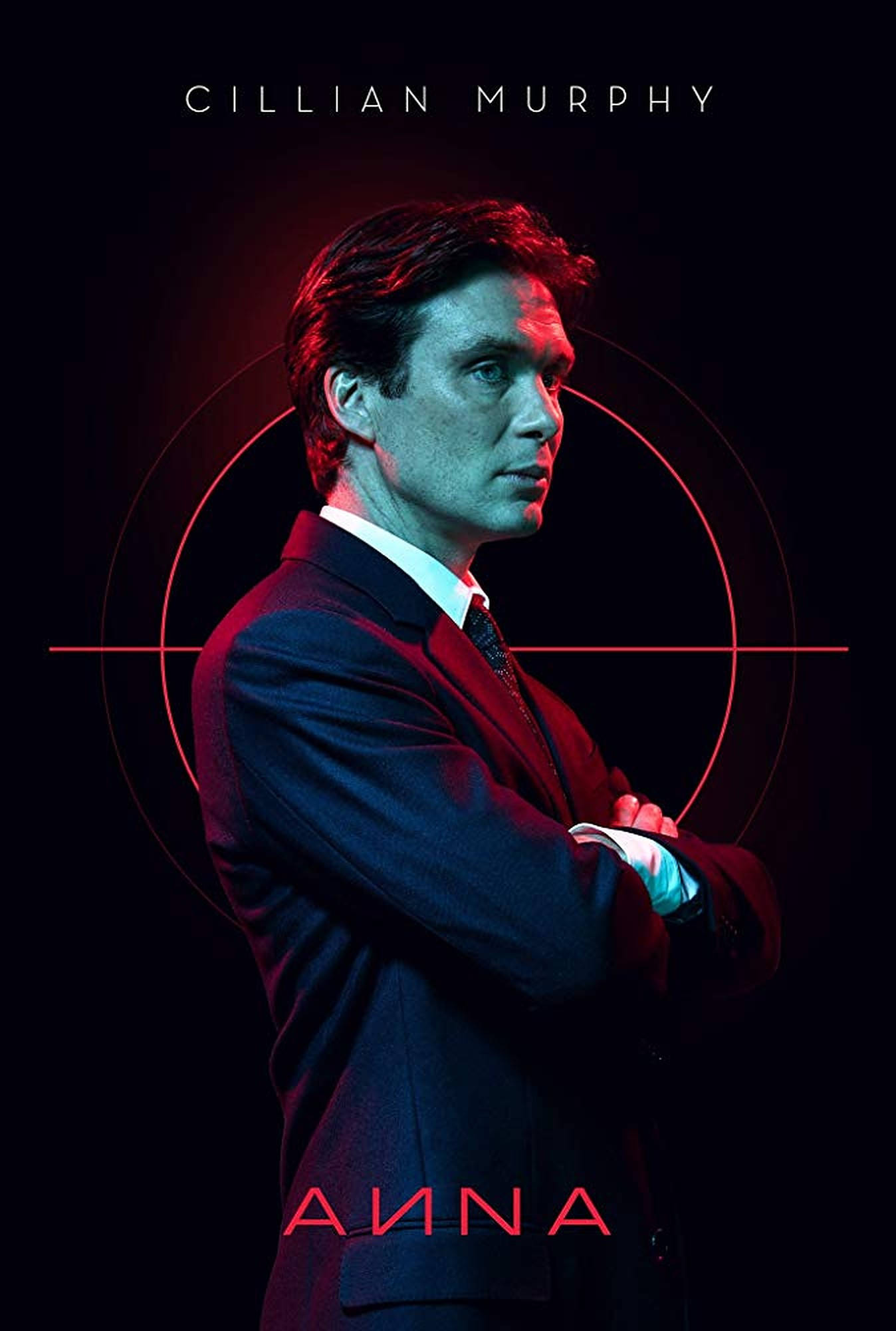 Cillian Murphy, dark suit, red lighting, Full HD Phone Wallpaper