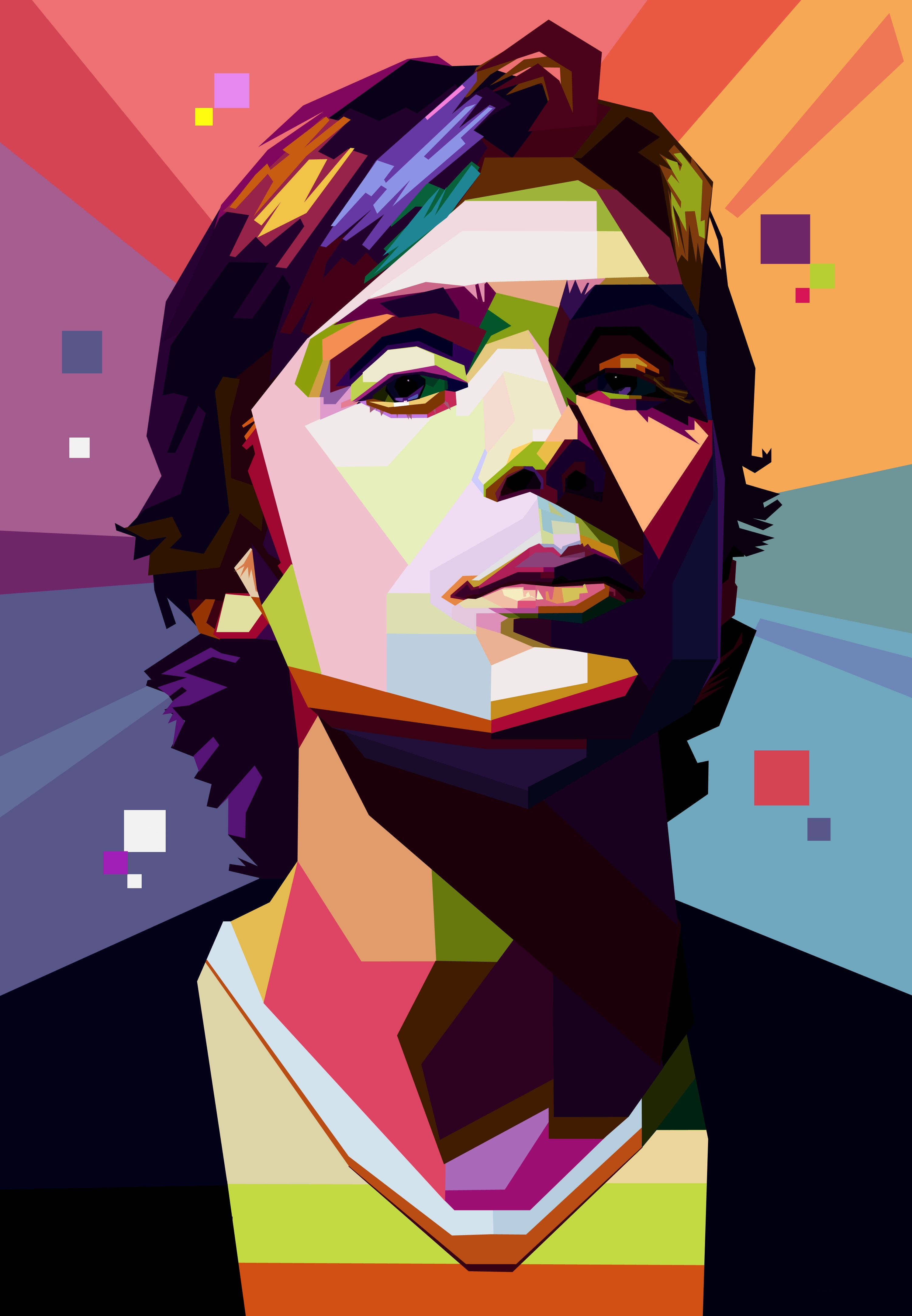 Cillian Murphy, polygonal art, geometric portrait, 4K Phone Wallpaper
