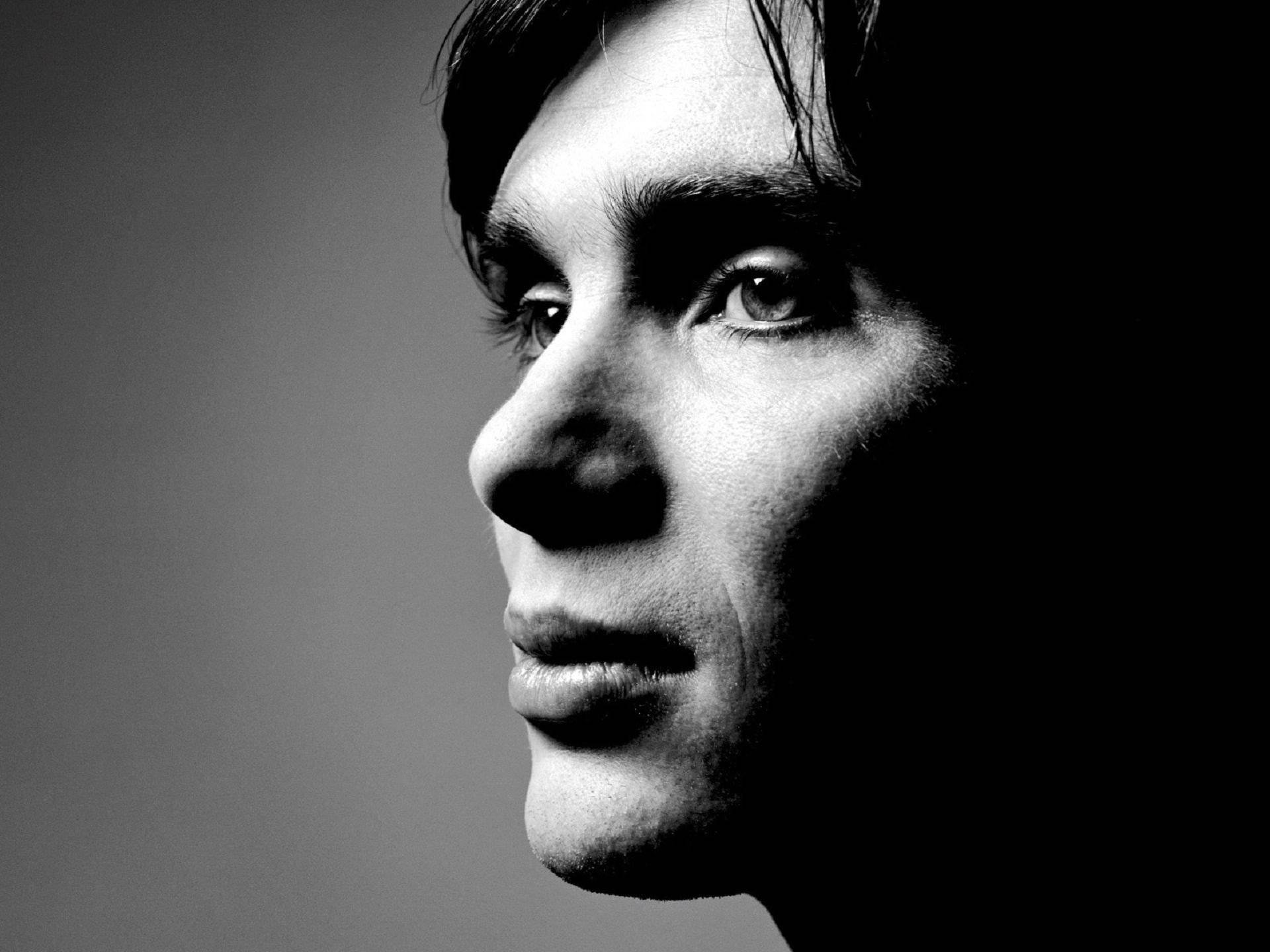 Cillian Murphy, monochromatic, closeup, Full HD Desktop Wallpaper