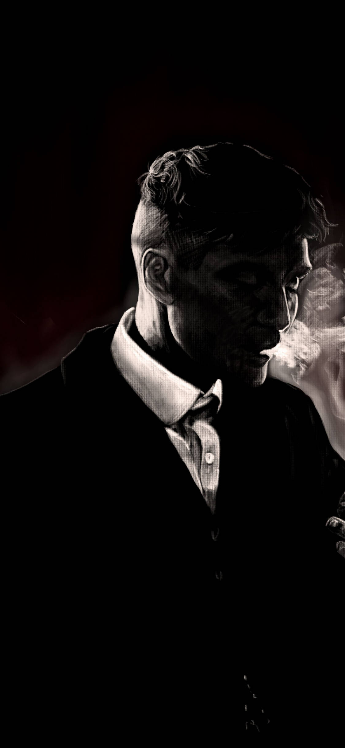 Cillian Murphy, black and white portrait, suit, Full HD Phone Wallpaper