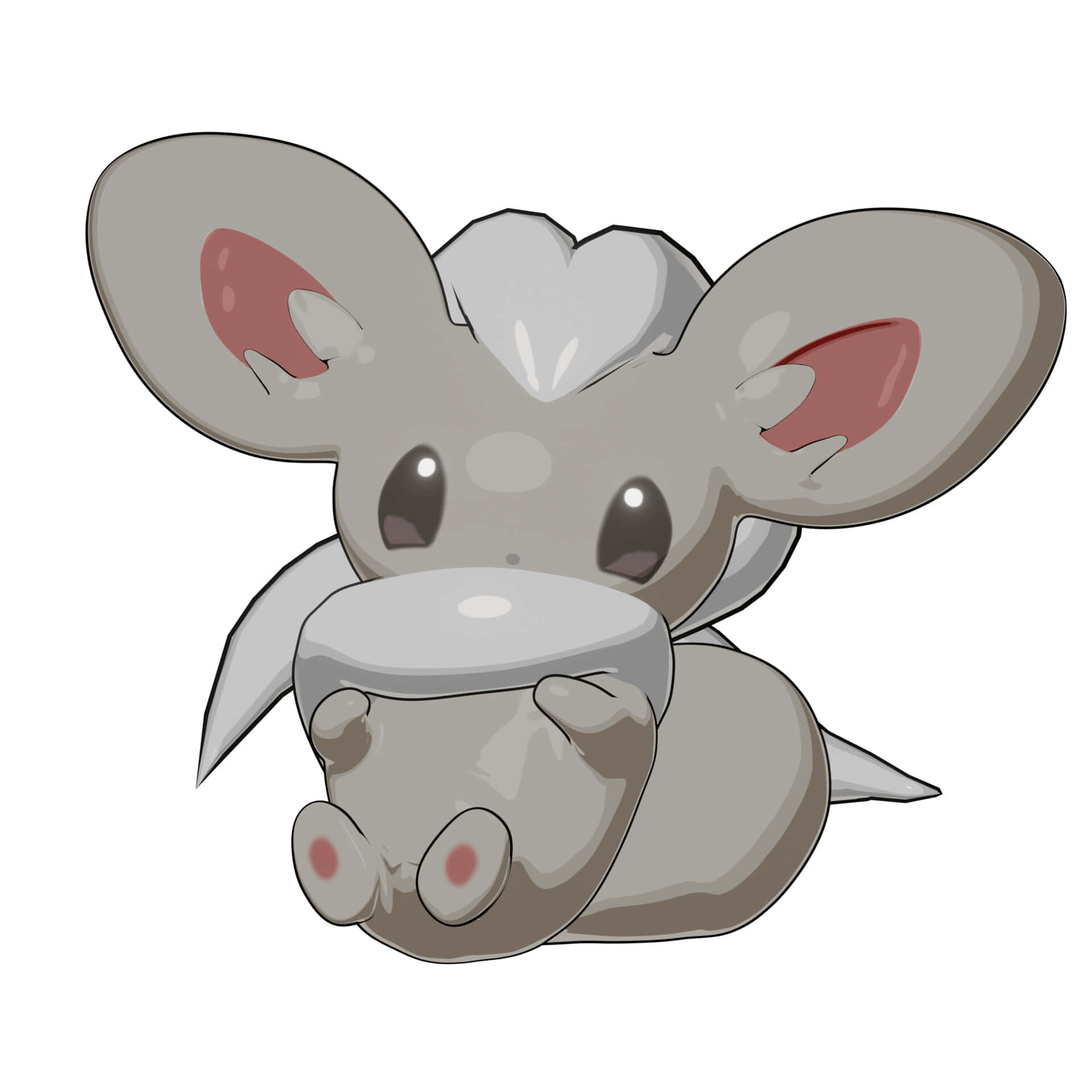 Cinccino, gray, large ears, Full HD Desktop Wallpaper