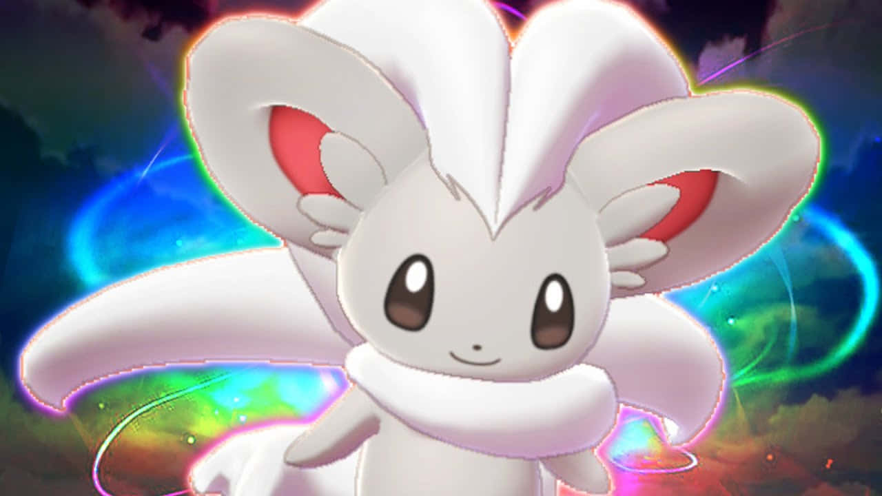 Cinccino, rainbow glow, cosmic background, HD Desktop Wallpaper