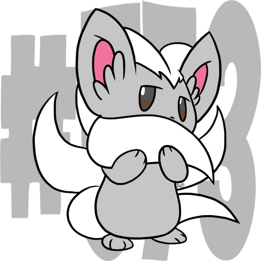 Cinccino, gray, pink inner ears, SD Desktop Wallpaper