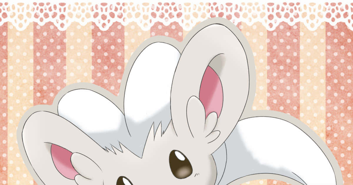 Cinccino, lace border, pastel striped wallpaper, SD Desktop Wallpaper