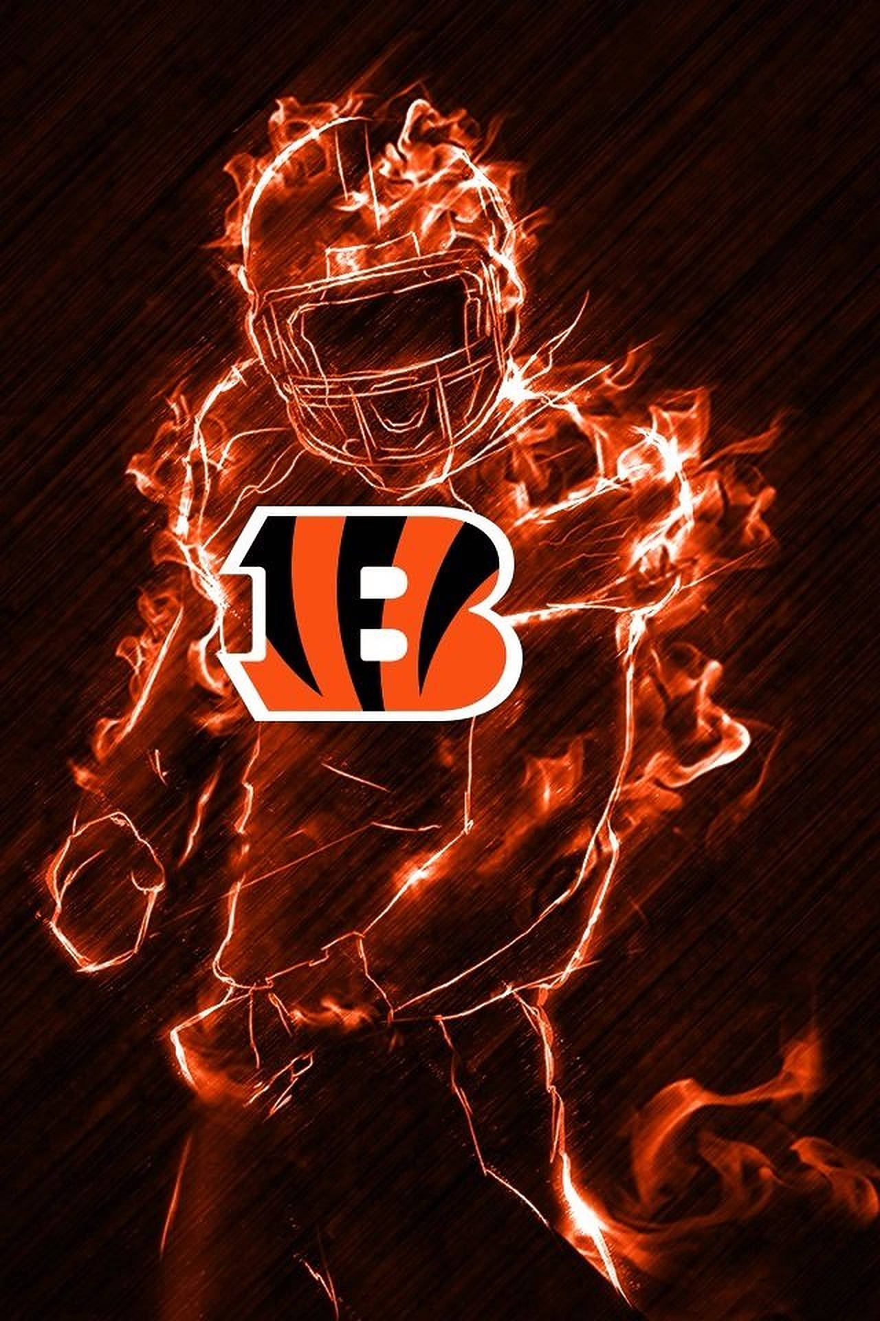 Cincinnati Bengals, flame art, football player, Full HD Phone Wallpaper