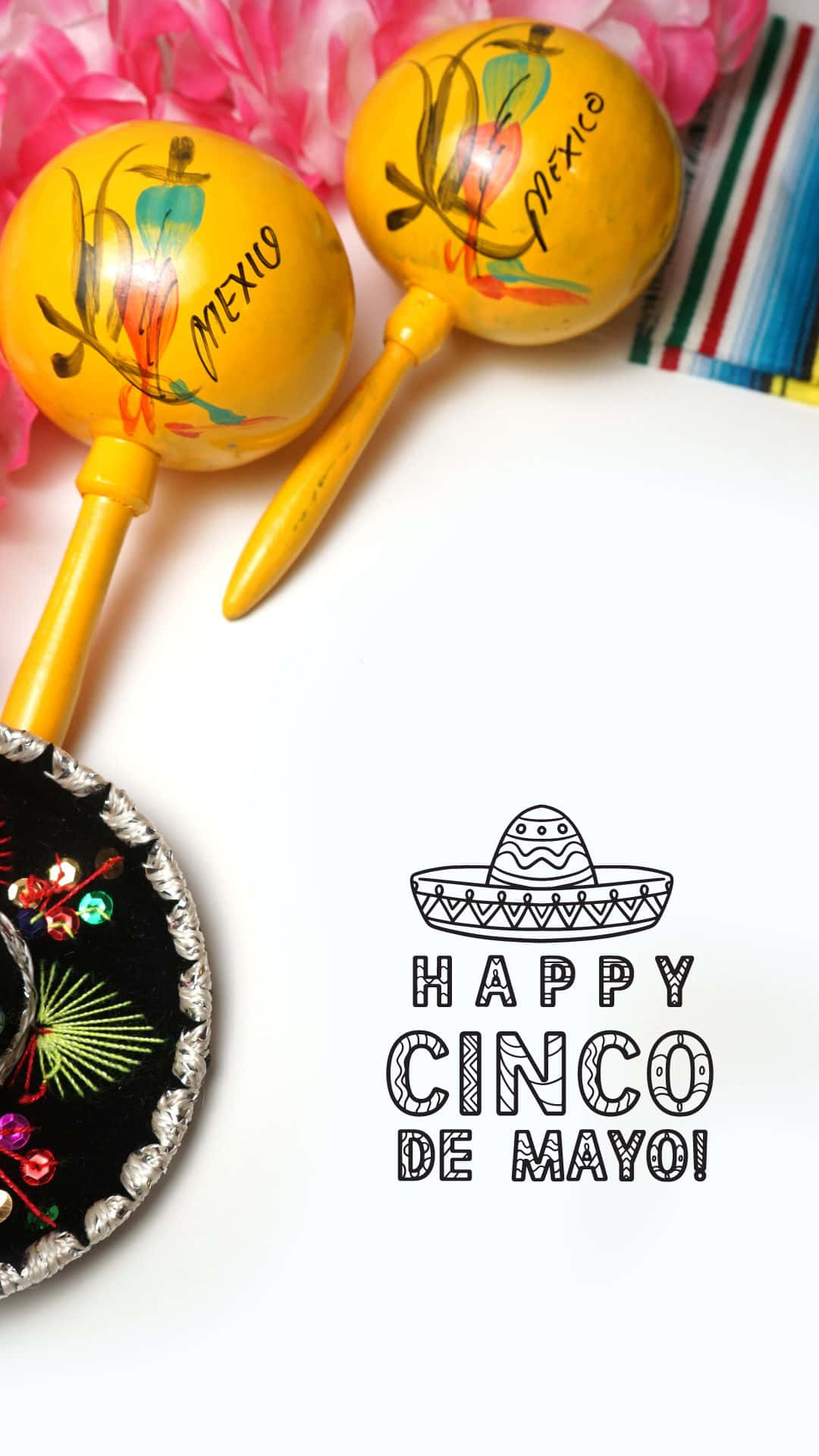 Cinco de Mayo, Happy Cinco de Mayo, vibrant yellow maracas, Full HD Phone Wallpaper