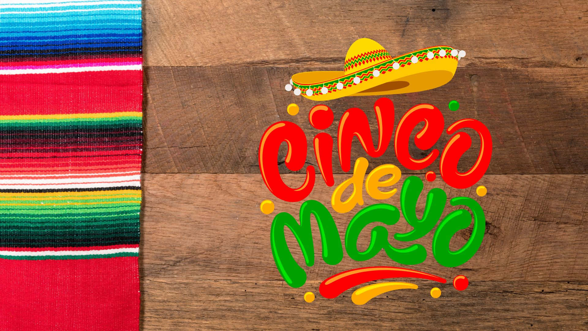 Cinco de Mayo, sombrero, serape, Full HD Desktop Wallpaper
