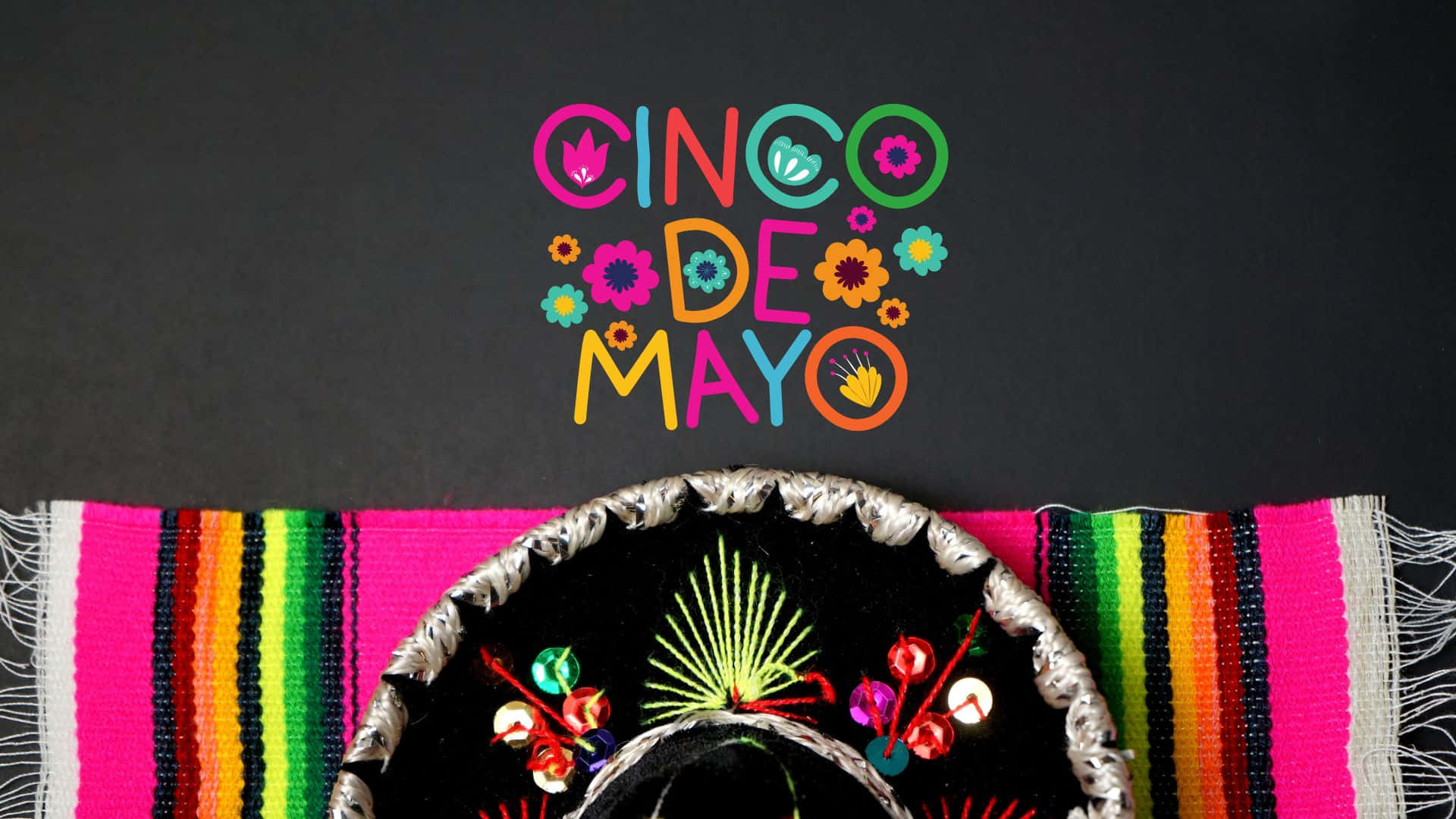 Cinco de Mayo, sombrero, striped serape, Full HD Desktop Wallpaper
