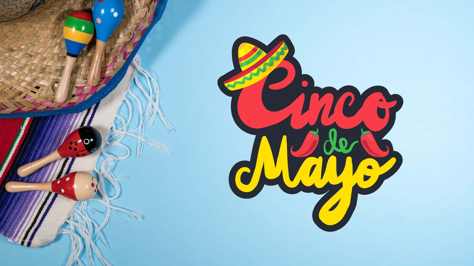 Cinco De Mayo, maracas, sombrero, Full HD Desktop Wallpaper