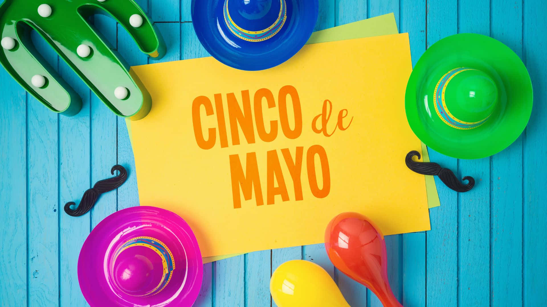 Cinco De Mayo, sombreros, maracas, Full HD Desktop Wallpaper