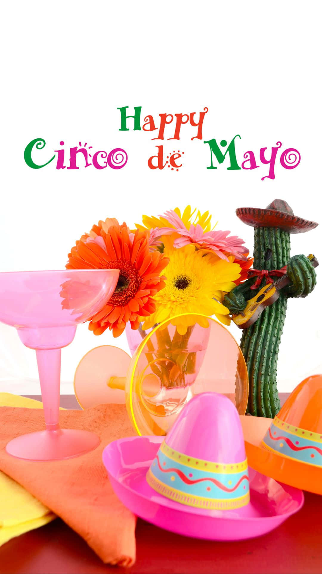 Cinco De Mayo, sombreros, margarita glasses, Full HD Phone Wallpaper