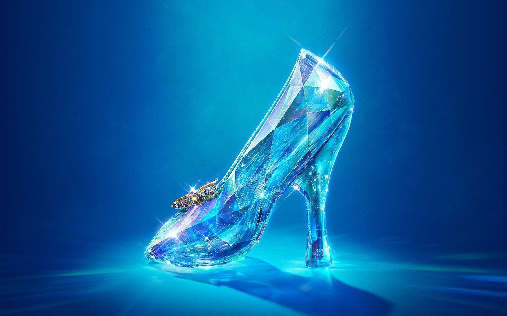 Cinderella, glass slipper, dazzling blue crystal, Full HD Desktop Wallpaper