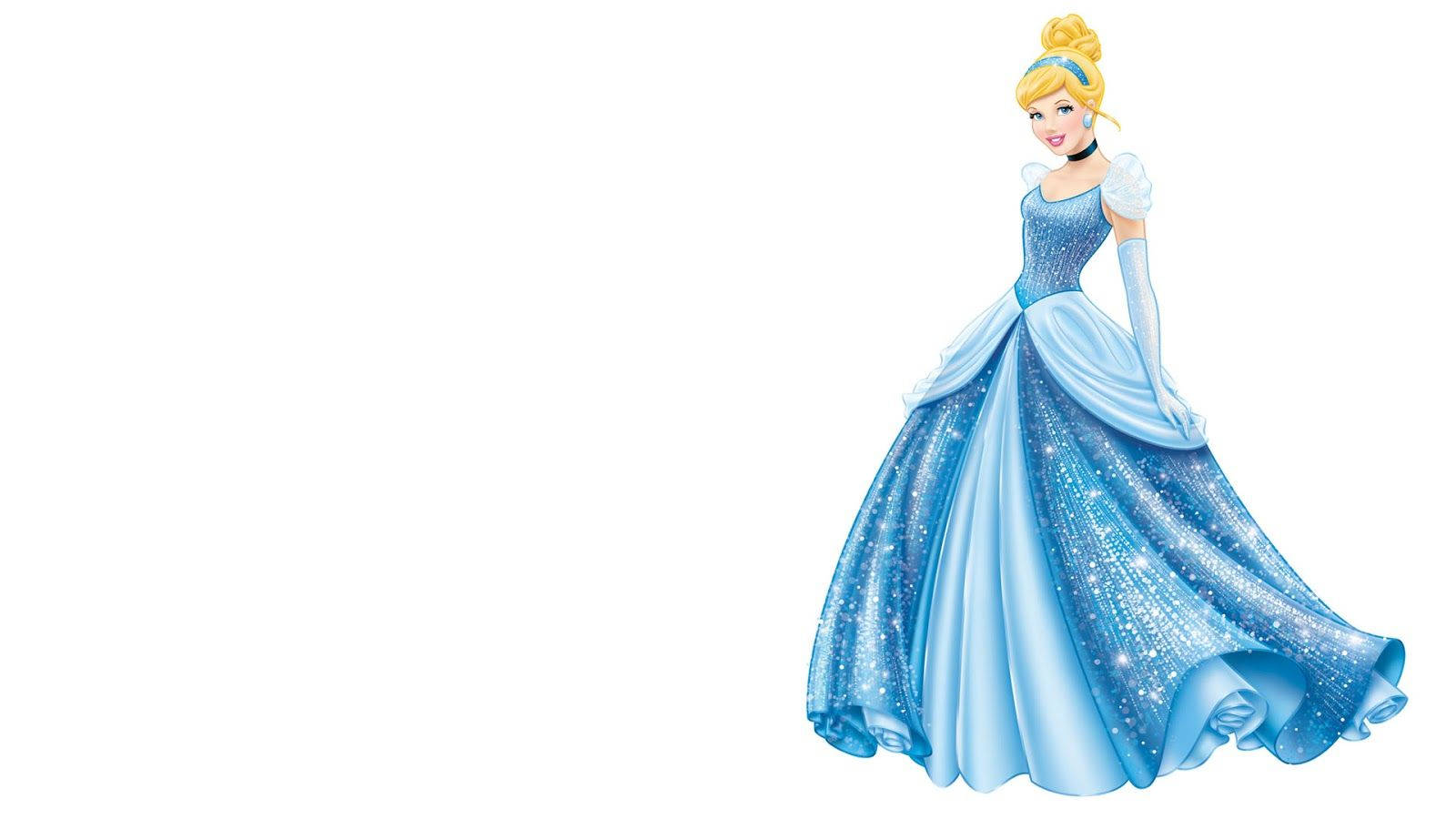 Cinderella, sparkling blue ball gown, plain white background, HD Desktop Wallpaper