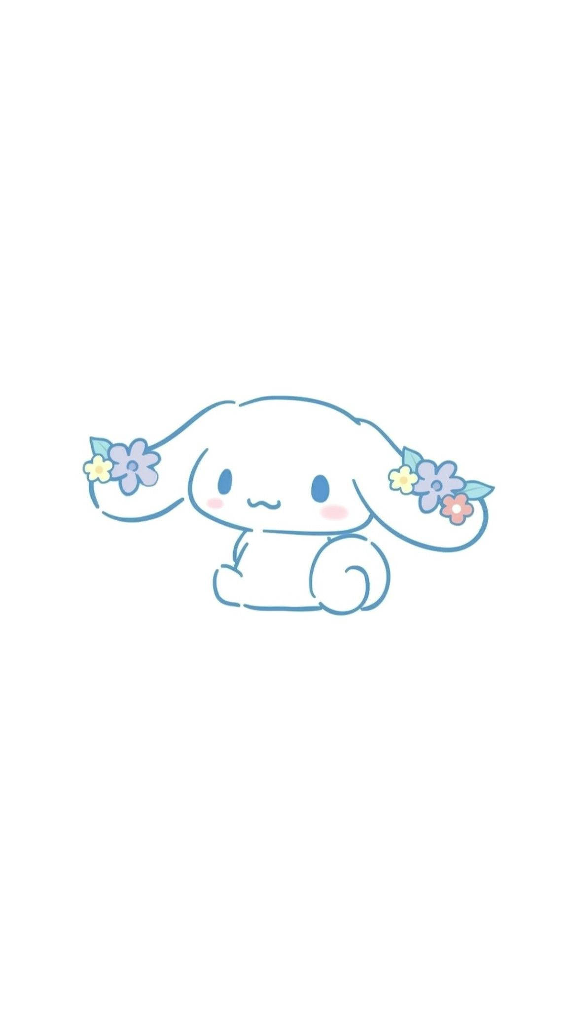 Cinnamoroll, flower head piece, white cartoon bunny, Full HD Phone Wallpaper