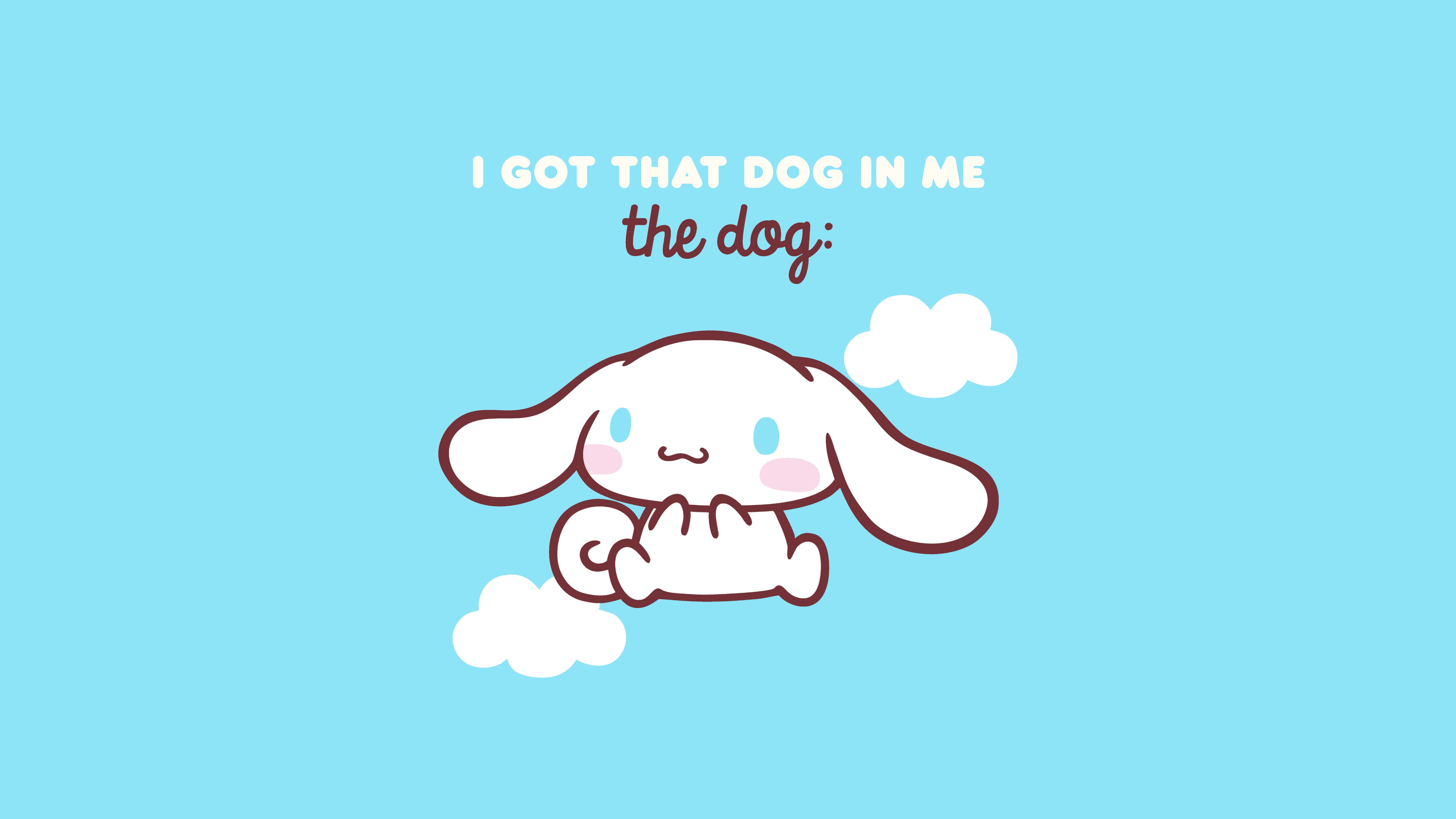 Cinnamoroll, light blue sky, clouds, 5K Desktop Wallpaper
