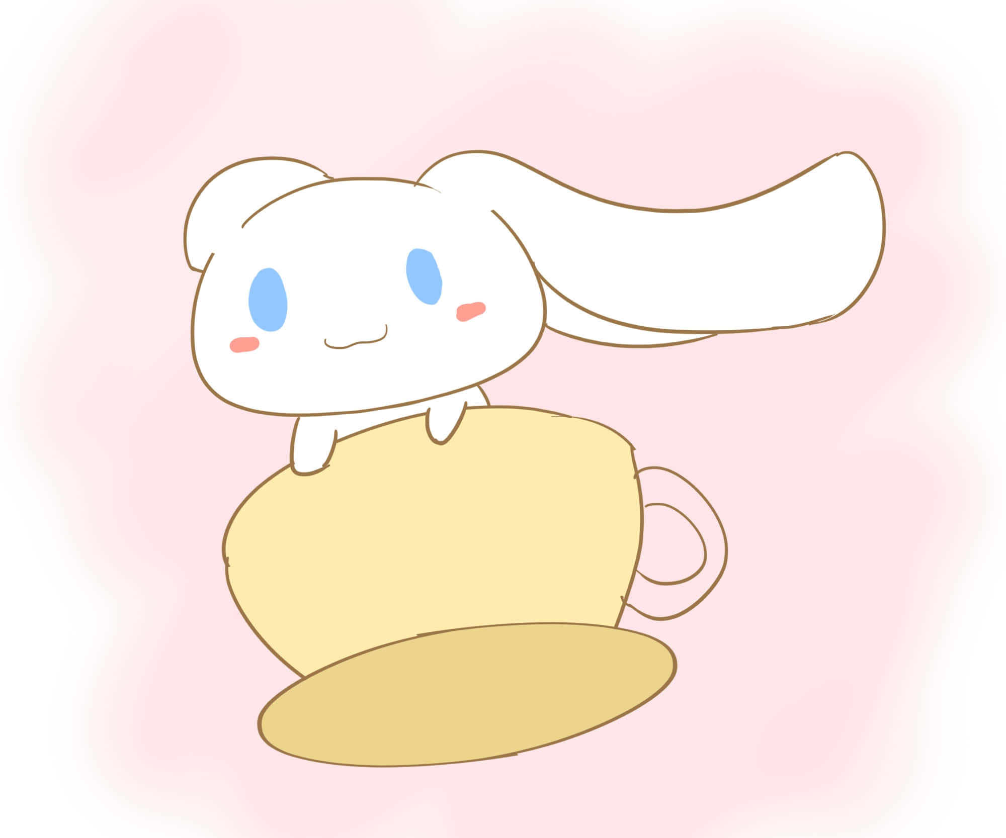 Cinnamoroll, white bunny, long ears, Full HD Desktop Wallpaper