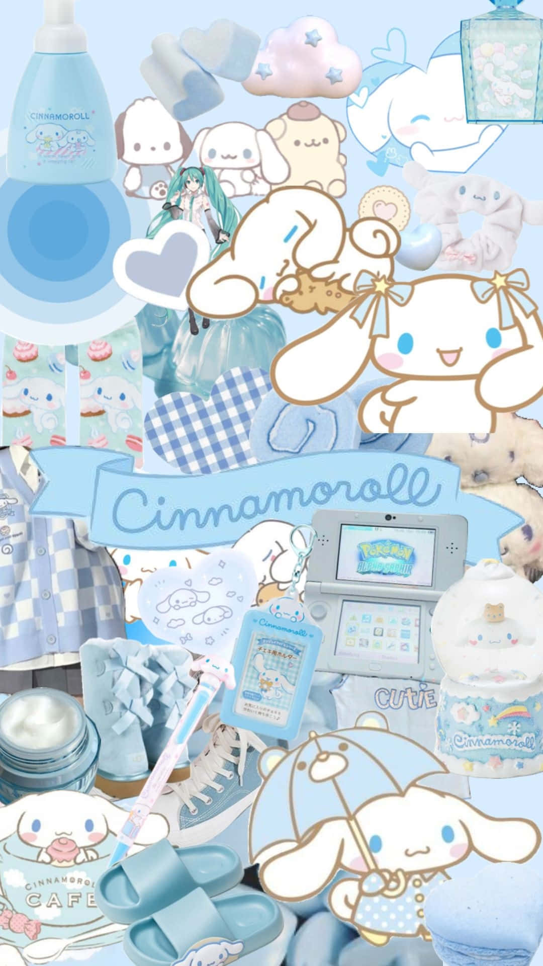 Cinnamoroll, pastel blue, kawaii style, Full HD Phone Wallpaper