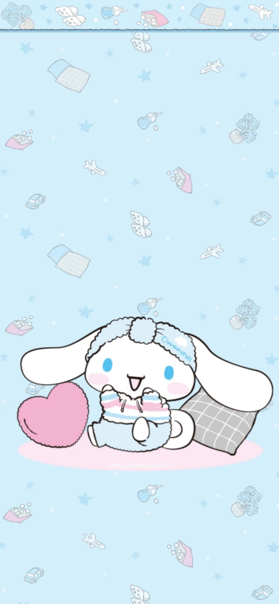 Cinnamoroll, pink cushion, heart, Full HD Phone Wallpaper