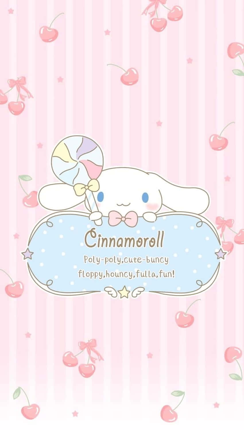 Cinnamoroll, white bunny with blue eyes, rainbow lollipop, HD Phone Wallpaper