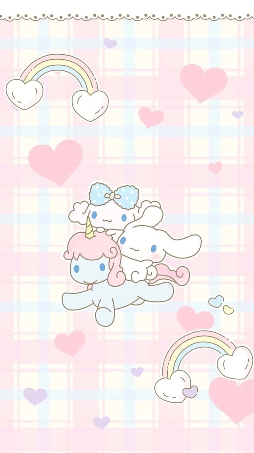 Cinnamoroll, rainbow, heart, HD Phone Wallpaper