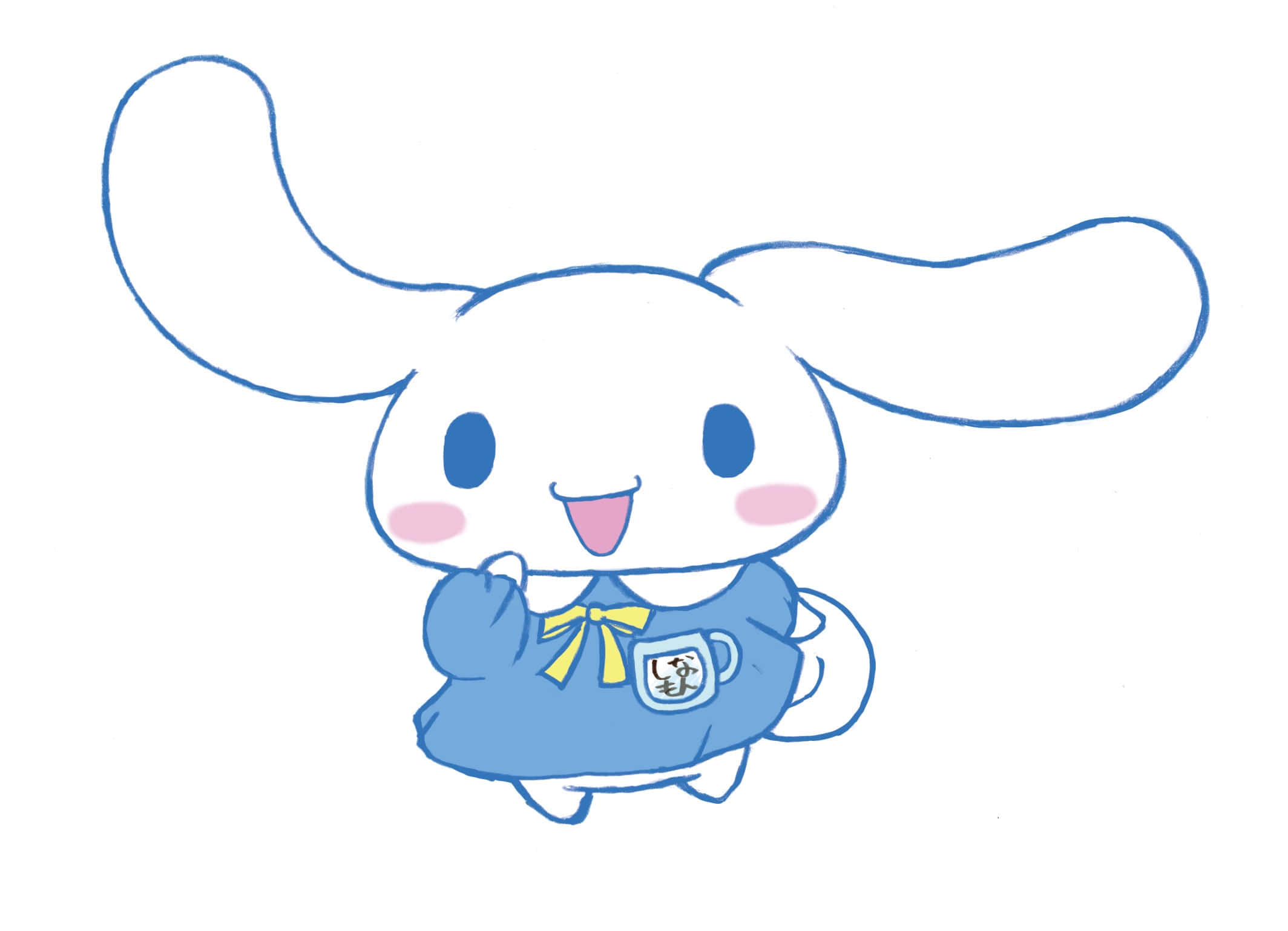 Cinnamoroll, blue dress, yellow bow, Full HD Desktop Wallpaper