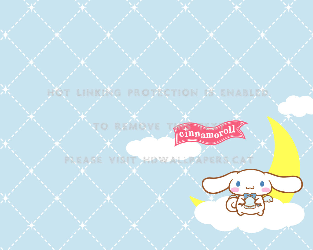 Cinnamoroll, cloud, crescent moon, HD Desktop Wallpaper