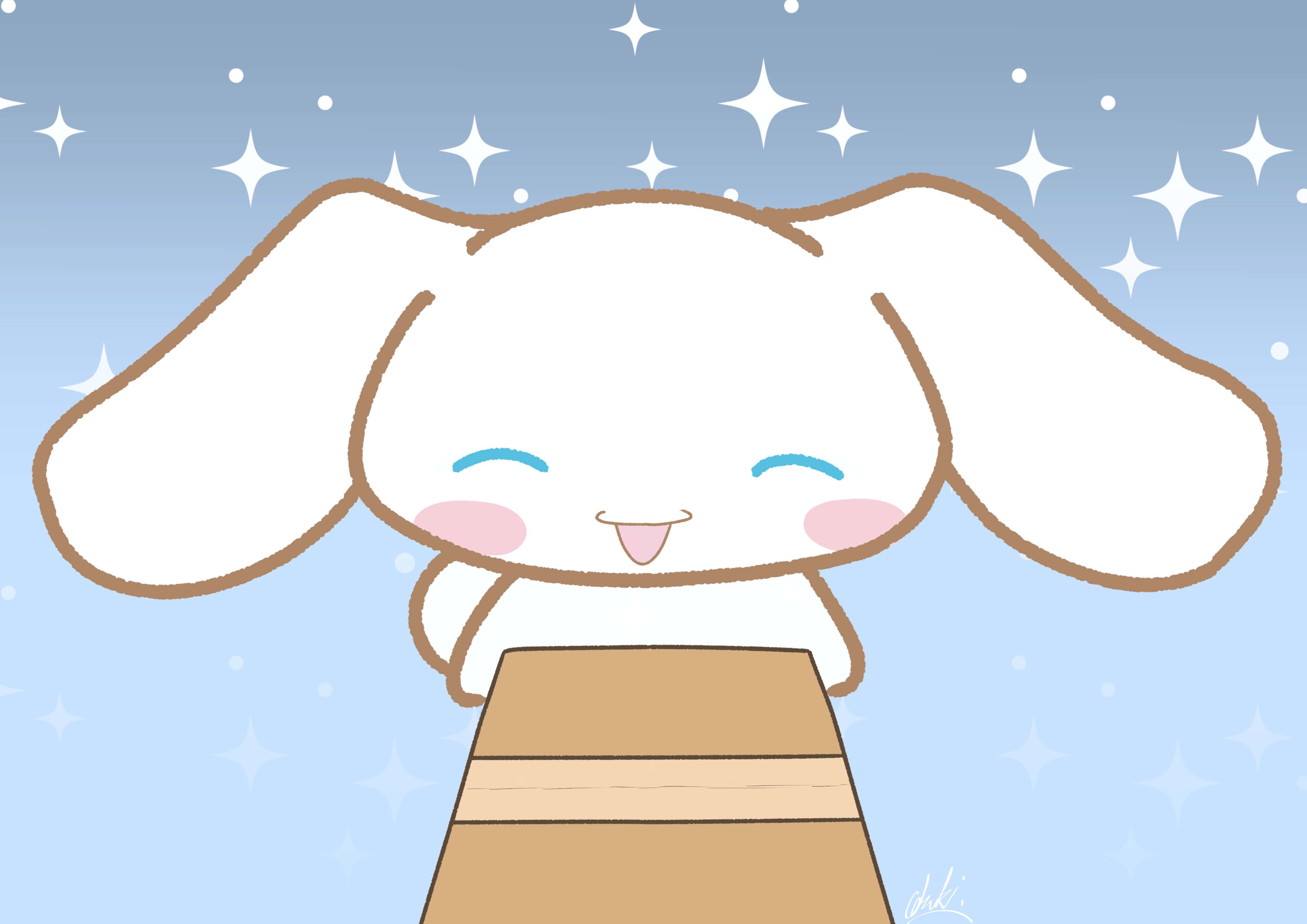 Cinnamoroll, white bunny, big ears, 4K Desktop Wallpaper