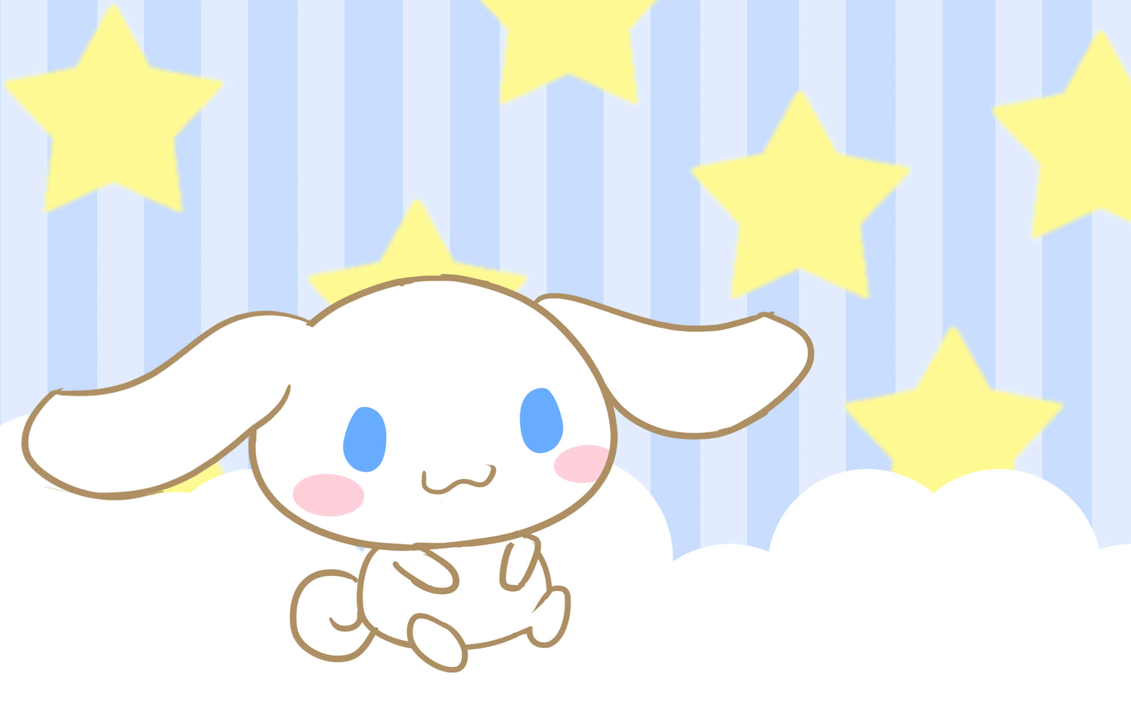 Cinnamoroll, white bunny, blue eyes, Full HD Desktop Wallpaper