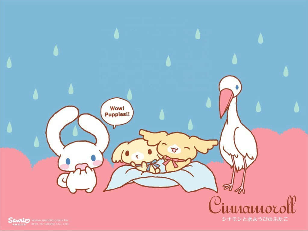 Cinnamoroll, blanket, gentle rain, SD Desktop Wallpaper