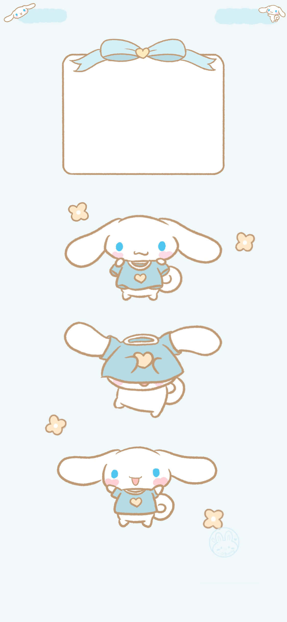 Cinnamoroll, blue outfits, soft pastel background, Full HD Phone Wallpaper