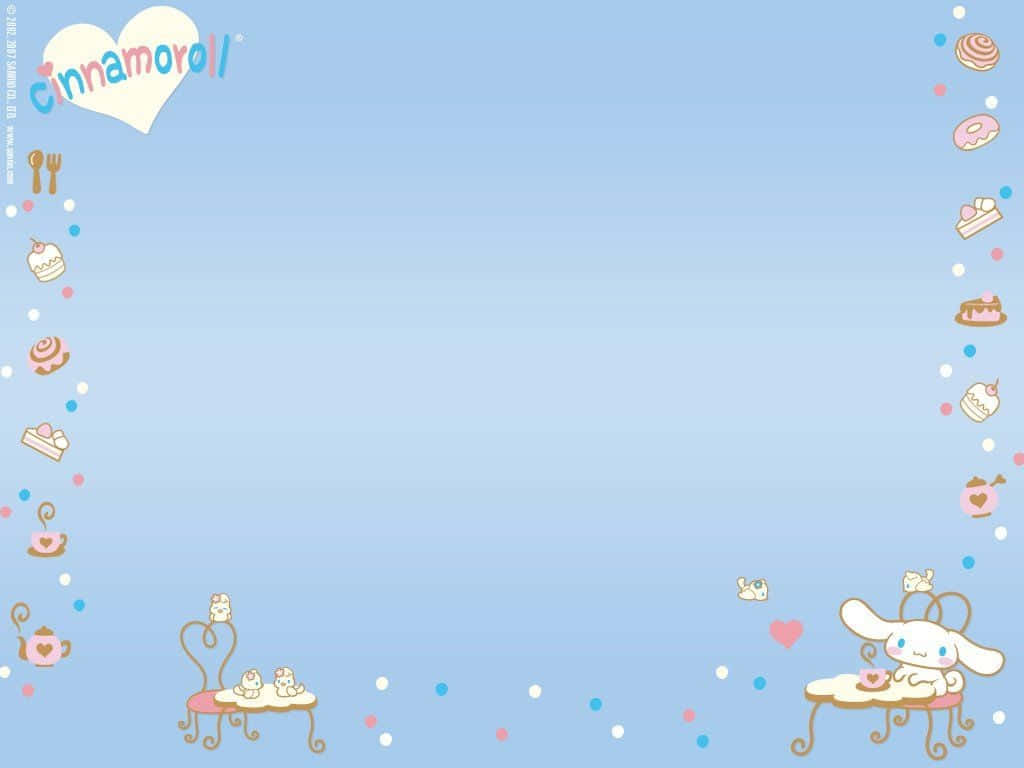 Cinnamoroll, tea table, pastries, SD Desktop Wallpaper