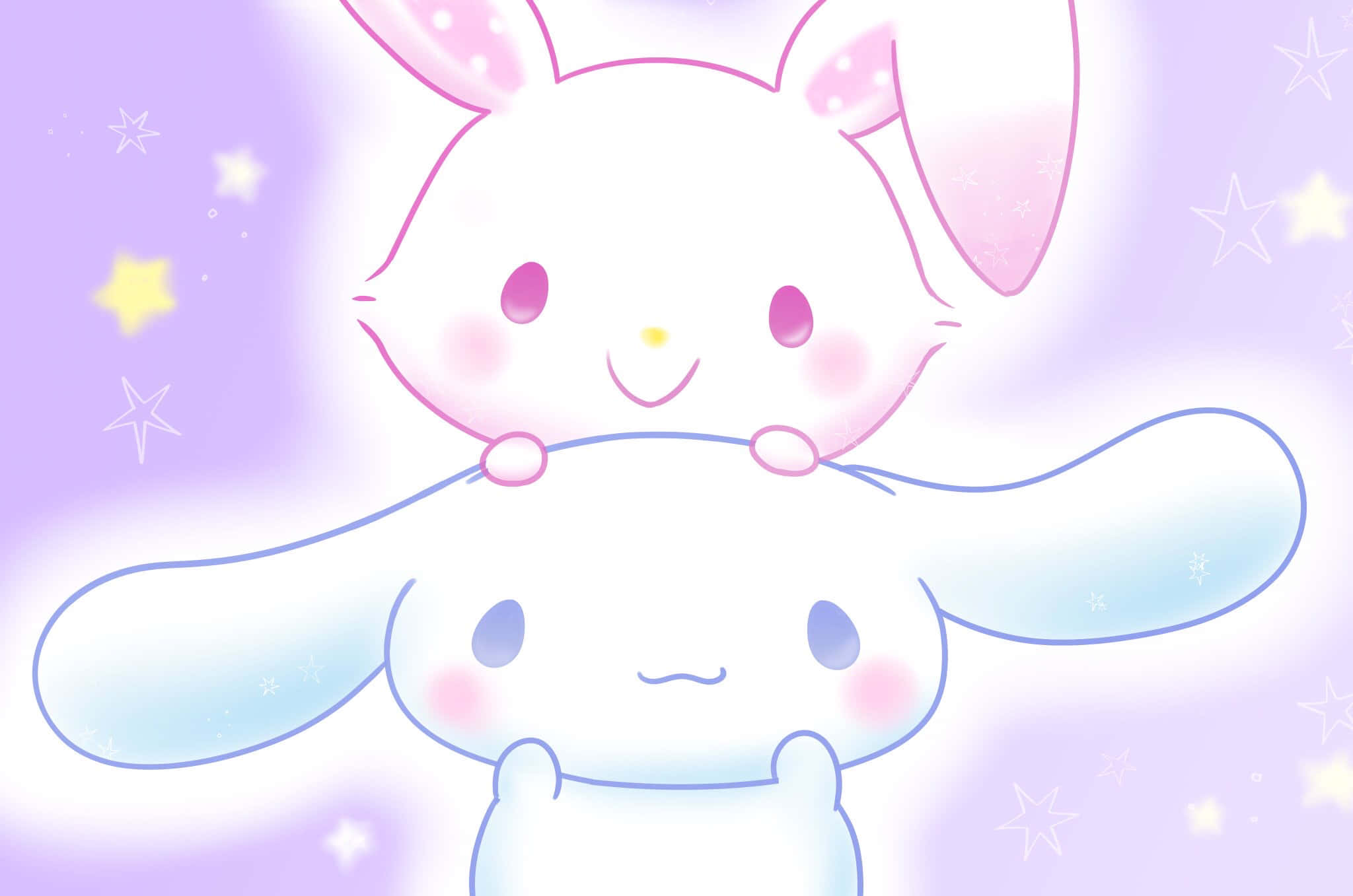 Cinnamoroll, pastel ears, blush cheeks, Full HD Desktop Wallpaper