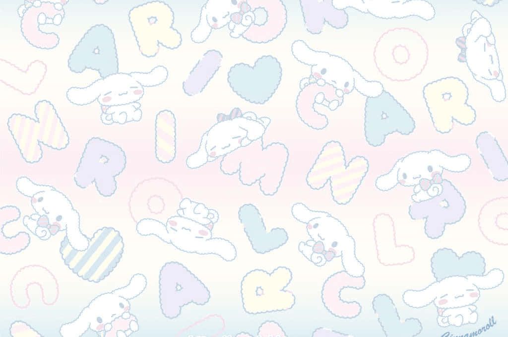 Cinnamoroll, pastel gradient, soft pink blue and yellow tones, SD Desktop Wallpaper
