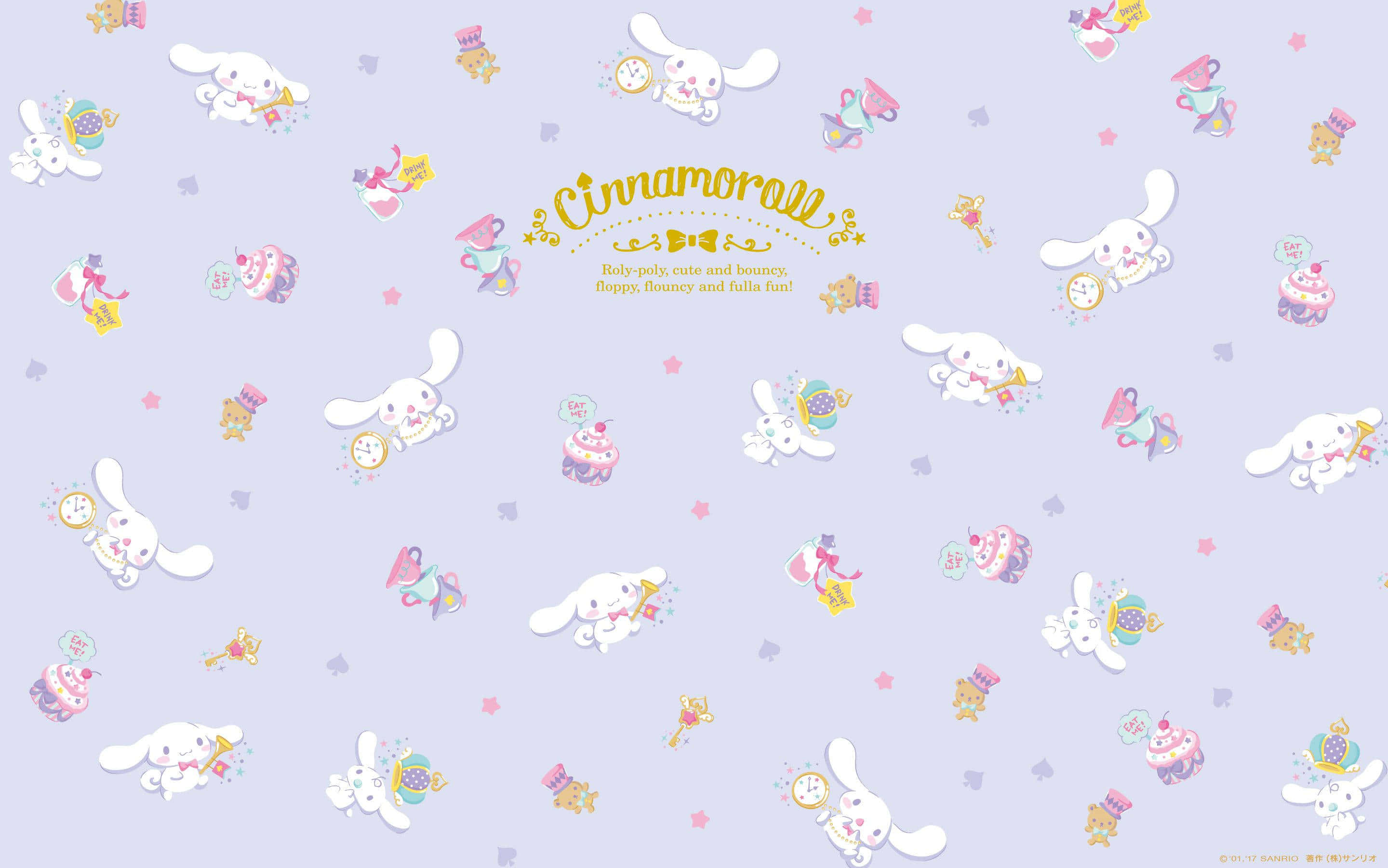 Cinnamoroll, laptop, soft lavender background, 2K Desktop Wallpaper