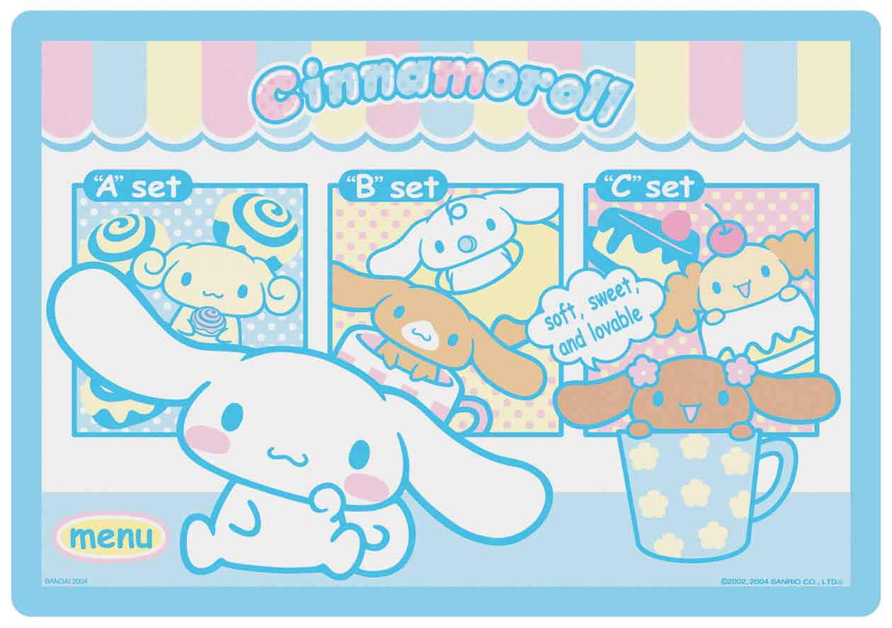 Cinnamoroll, laptop, pastel striped awning, SD Desktop Wallpaper
