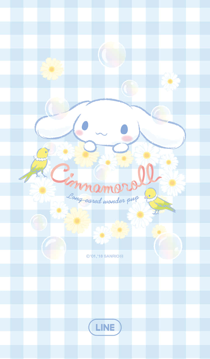 Cinnamoroll, long-eared wonder pup, daisies, SD Phone Wallpaper