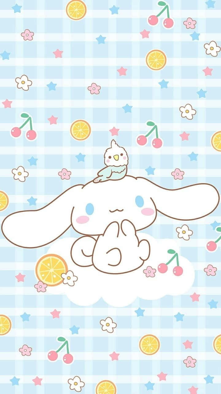 Cinnamoroll Phone, Cinnamoroll, blue checkered background, HD Phone Wallpaper