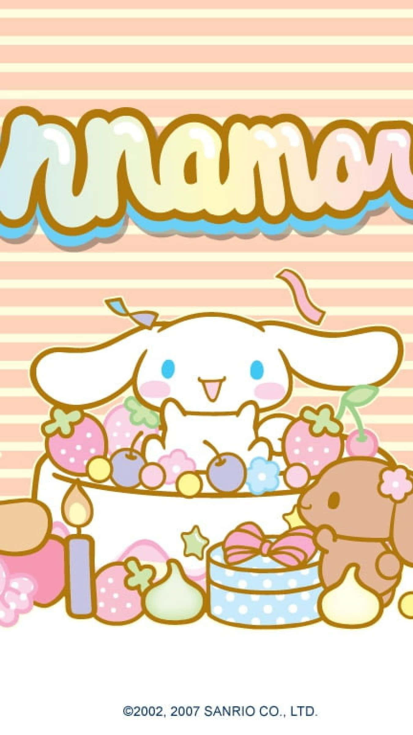 Cinnamoroll, cake, colorful candies, Full HD Phone Wallpaper