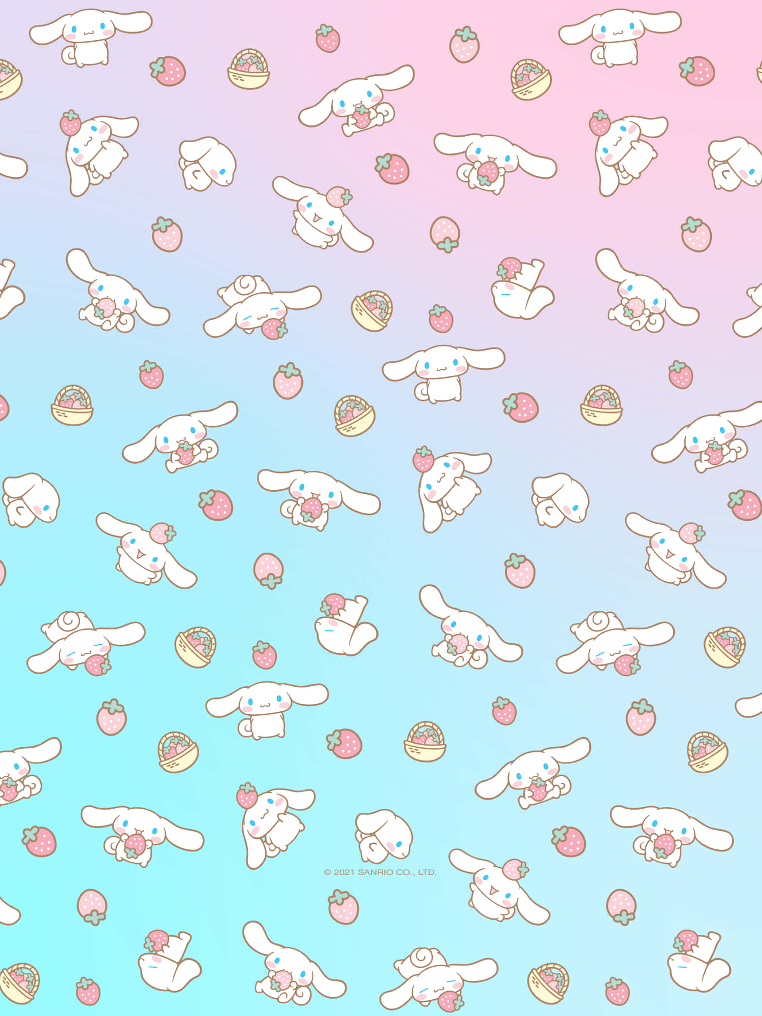Cinnamoroll, strawberries, baskets, Full HD Phone Wallpaper