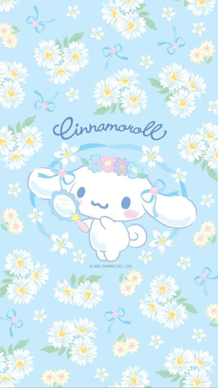 Cinnamoroll, daisies, blue bows, HD Phone Wallpaper