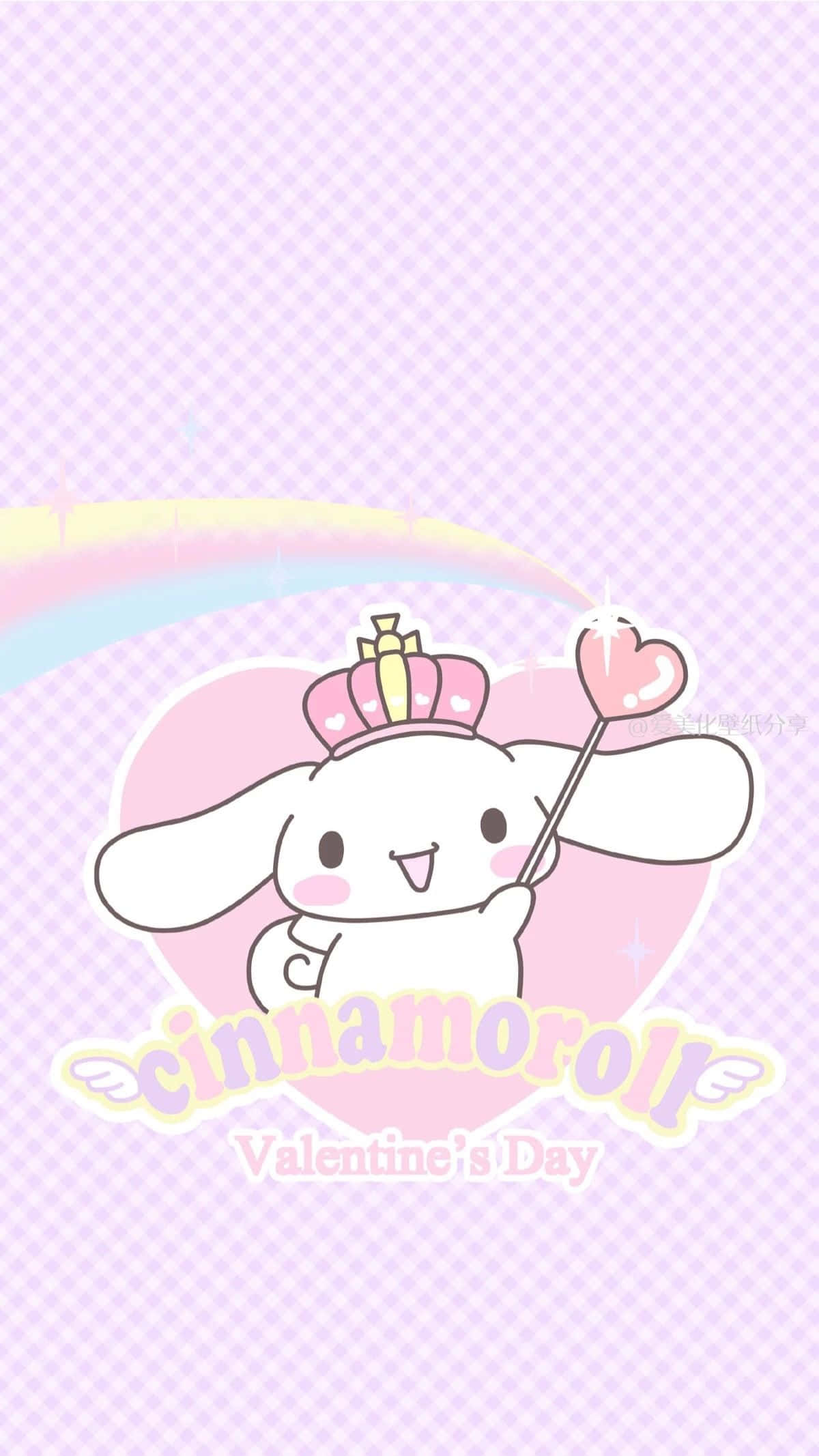 Cinnamoroll, pink crown, heart-shaped balloon, Full HD Phone Wallpaper