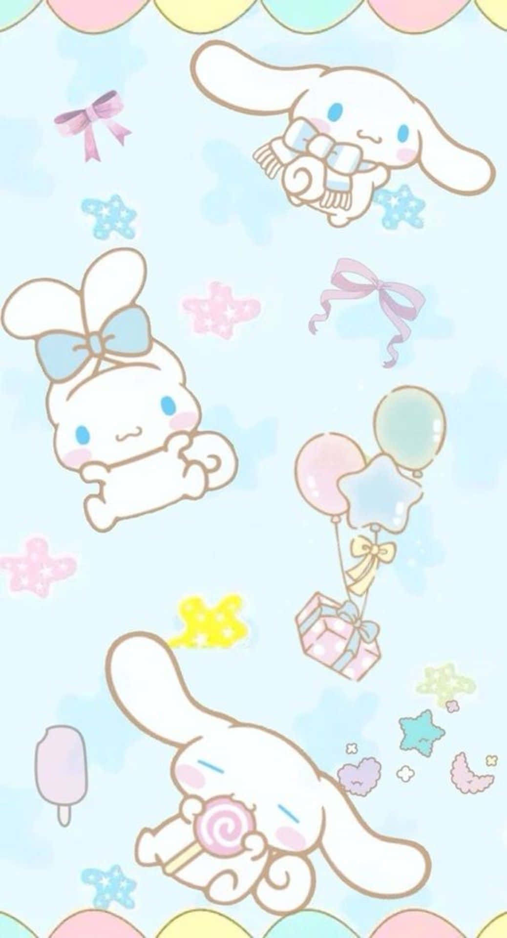 Cinnamoroll, pastel balloons, stars, Full HD Phone Wallpaper