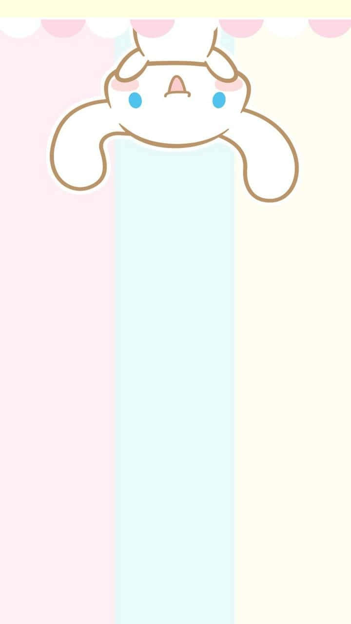 Cinnamoroll Phone, pastel scalloped border, soft pink yellow and light blue vertical stripes, HD Phone Wallpaper