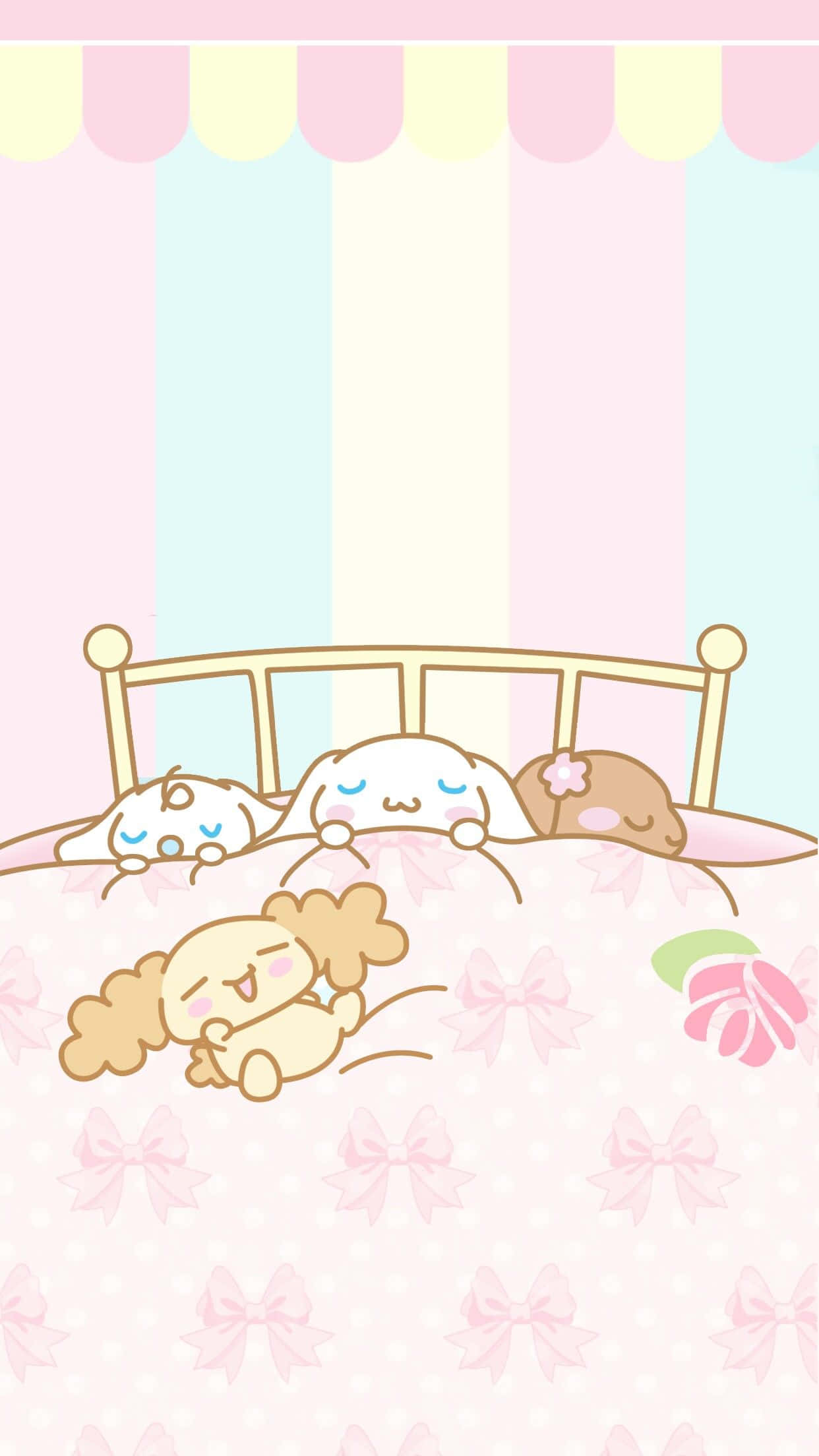 Cinnamoroll, Sanrio, pink bows, Full HD Phone Wallpaper
