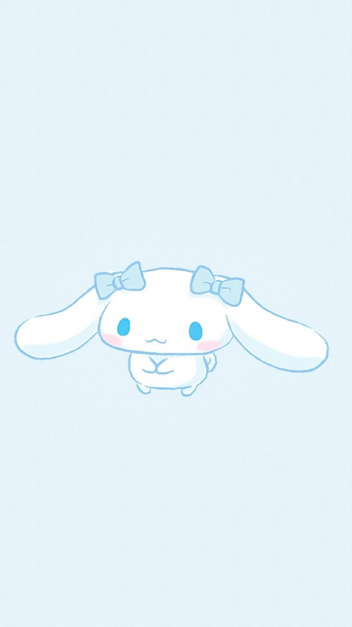 Cinnamoroll, white cartoon bunny, blue bows on its ears, Full HD Phone Wallpaper