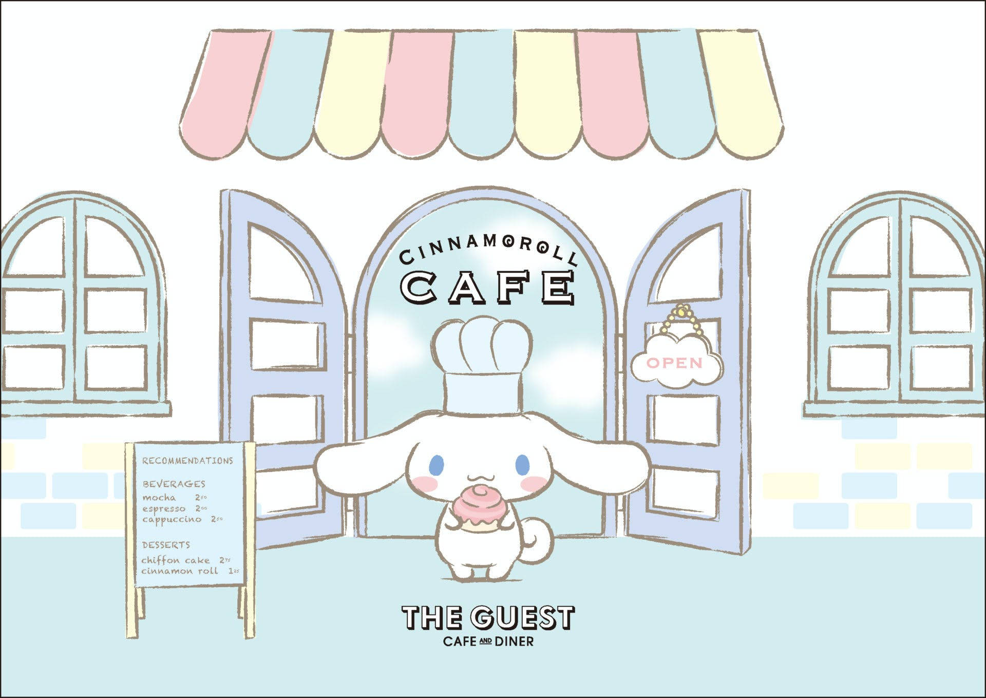 Cinnamoroll, chef hat, cinnamon roll, Full HD Desktop Wallpaper